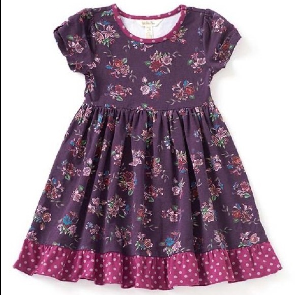 Matilda Jane Purple Floral World of Wonder A-Line Dress Size 8 - Picture 1 of 8